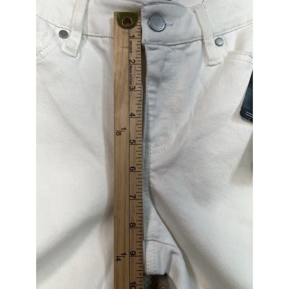 Liverpool the Girlfriend Cuffed JEAN‎ Mid Rise Distressed Denim Bone White 0/25
